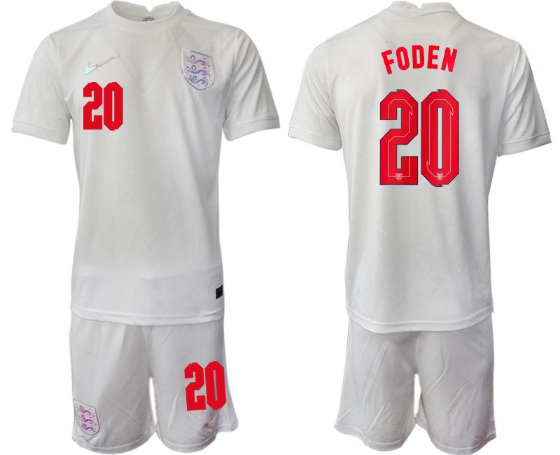 Men 2022 World Cup National Team England home white #20 Soccer Jersey